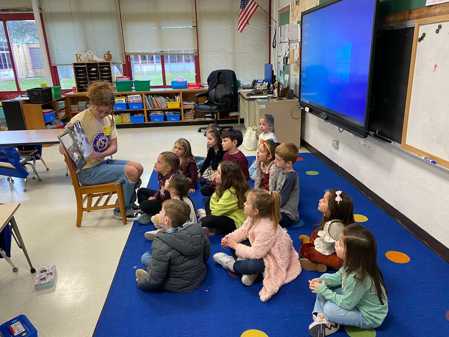 Some activity groups made their way to the Sayville School District elementary schools, where they spent time with young learners.